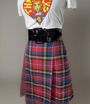 Brooks Brothers Red Fleece Wool Plaid Skirt | Preppy Academia | Grunge |